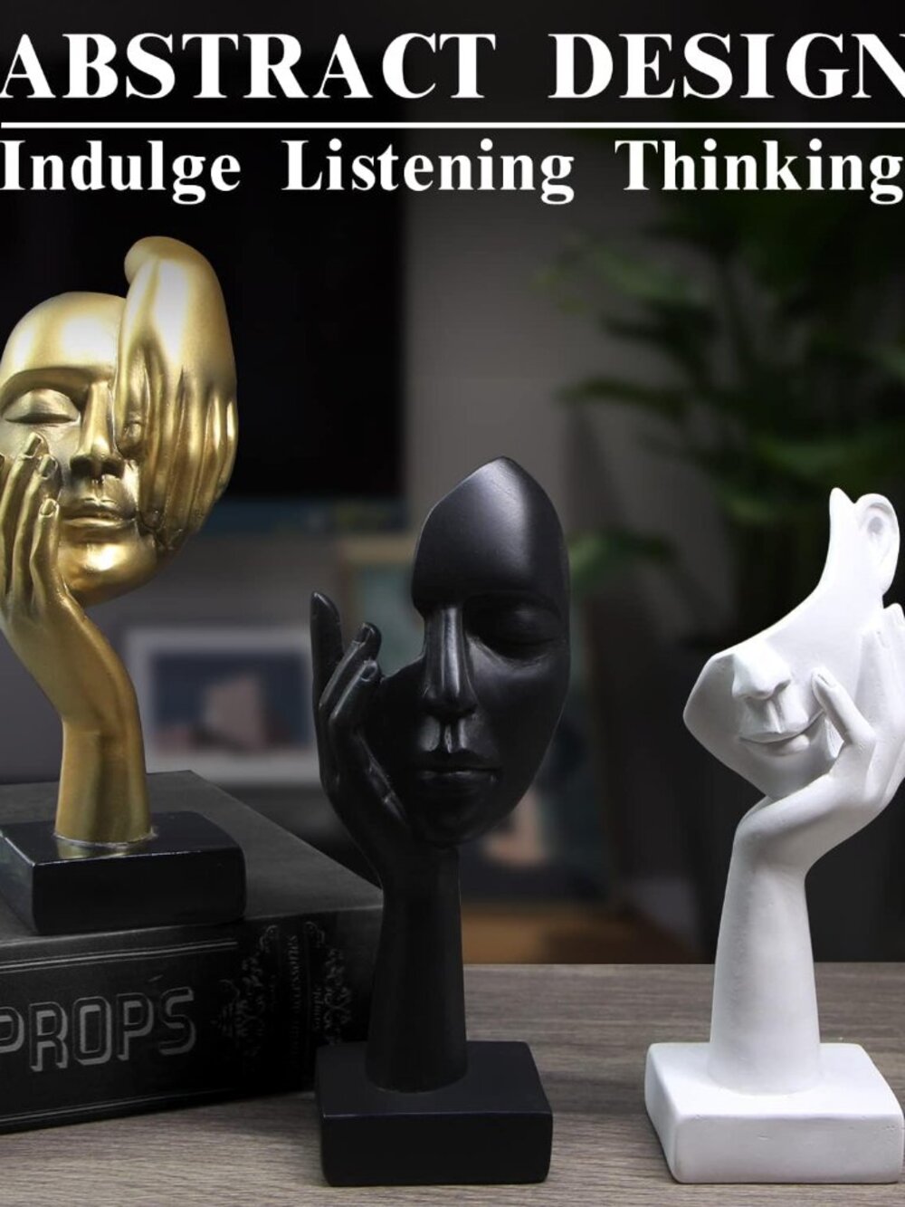 3 Pcs Thinker Statue,Modern Home Resin Sculptures,Collectible Figurines for Home - Picture 3 of 7